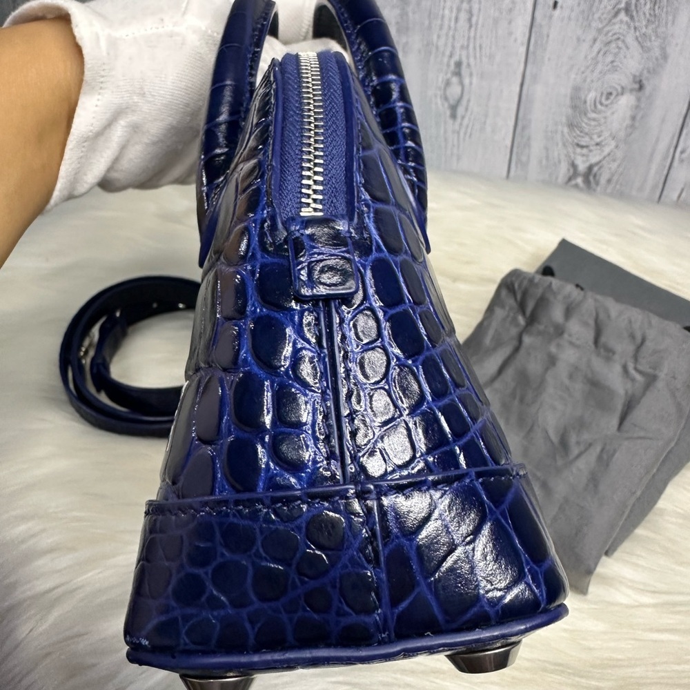 BALENCIAGA ville xxs crocodile -embossed leather in navy - Picture 8 of 15
